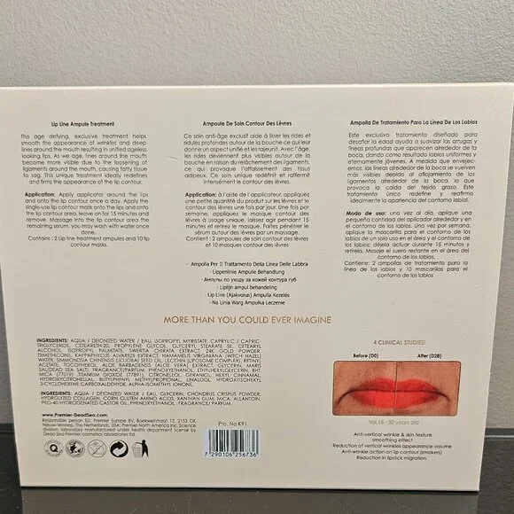 PREMIER DEAD SEA LIP LINE TREATMENT AMPULE-REDUCES WRINKLES & LINES AROUND MOUTH